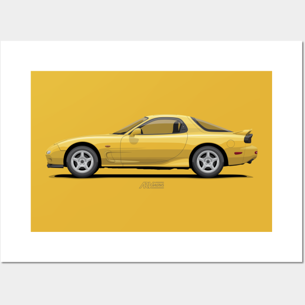 RX7 FD3S Competition Yellow Mica Rx7 Fd3s Posters and Art Prints